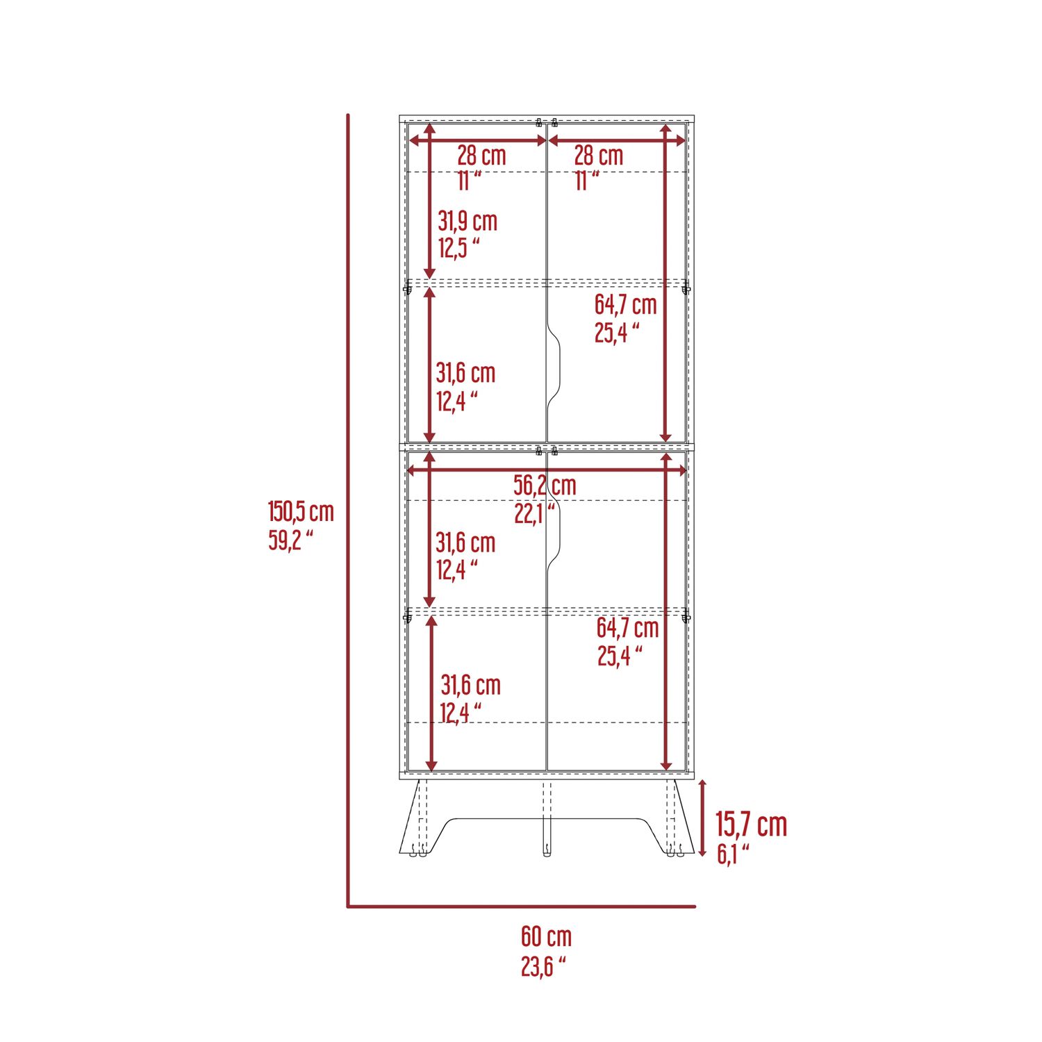 Mueble Alacena 4 Puertas Fm-001b Blanco image number 9.0