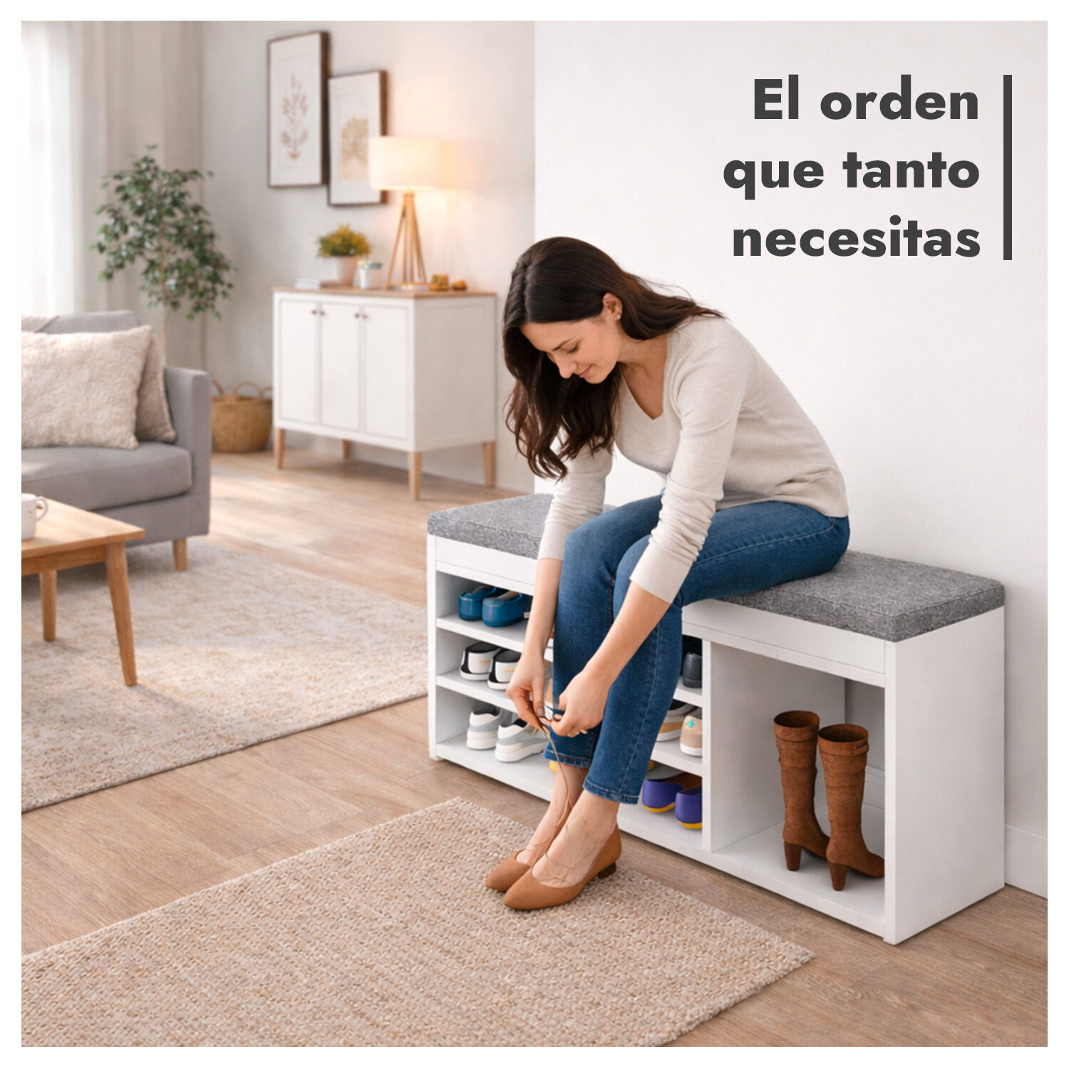 Zapatero Mueble Organizador Con Asiento Banca Y Caj&oacute;n 90cm image number 4.0