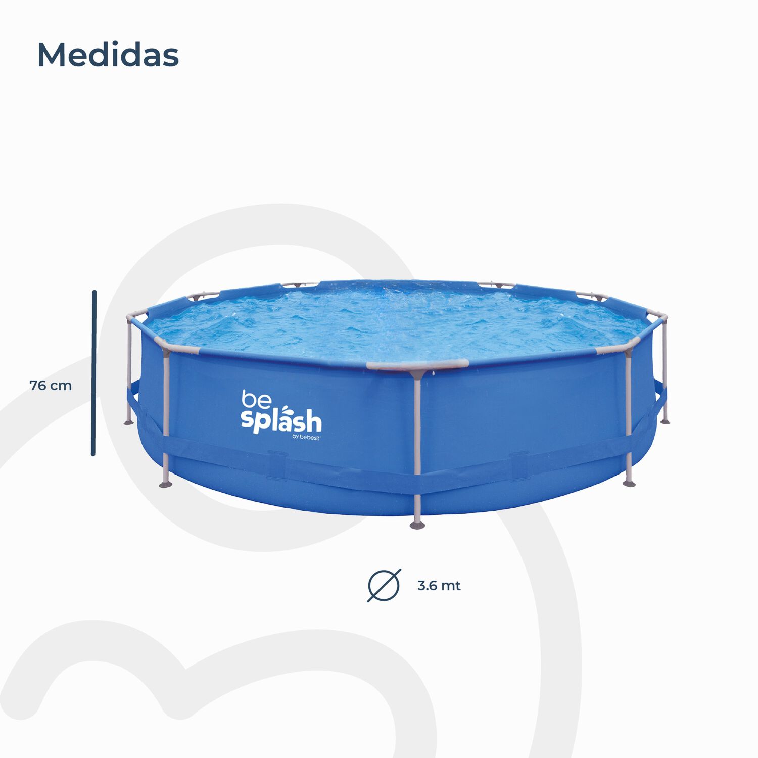 Piscina Estructural Con Bomba Y Cobertor 360x76cm Besplash image number 4.0