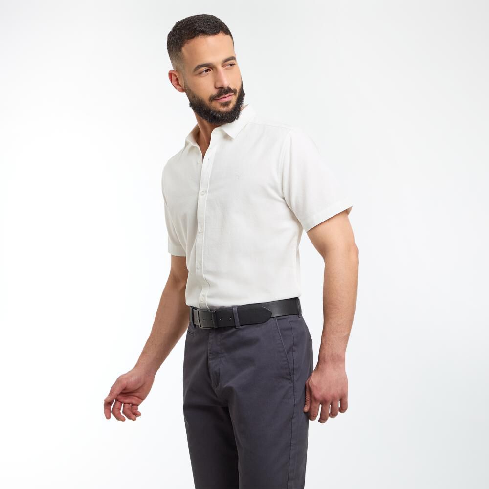 Camisa Slim Fit Manga Corta Hombre Az Black image number 2.0