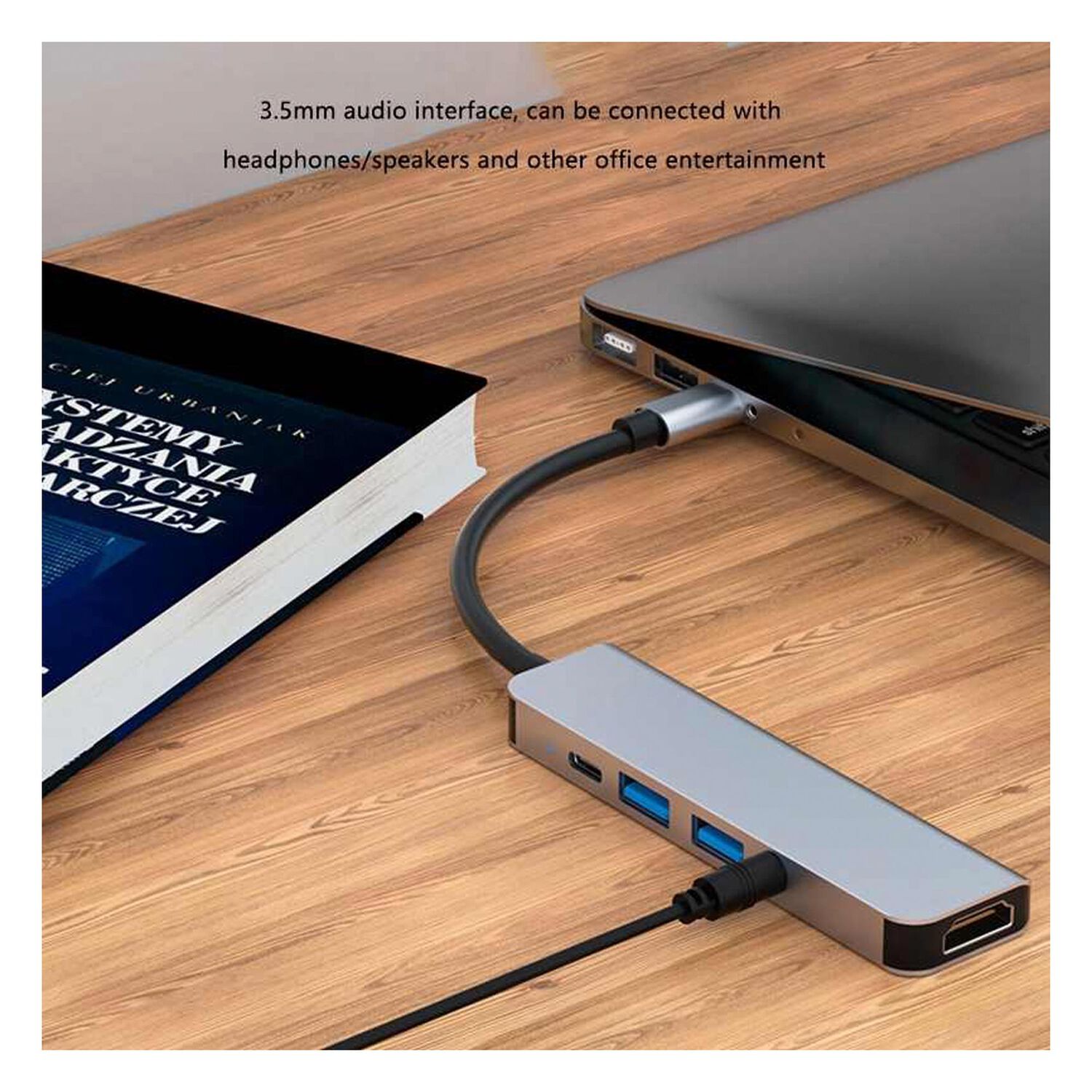 Adaptador Hub Usb-c Multipuertos 5 En 1 (hdmi, Jack, Usb, Usb C) image number 3.0