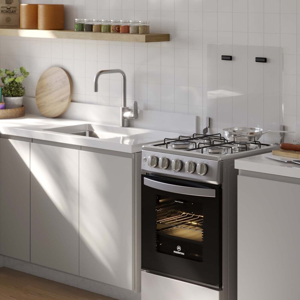 Cocina A Gas 4 Platos Limpiaf&aacute;cil Y Parrillas Alambr&oacute;n Fm4es image number 3.0