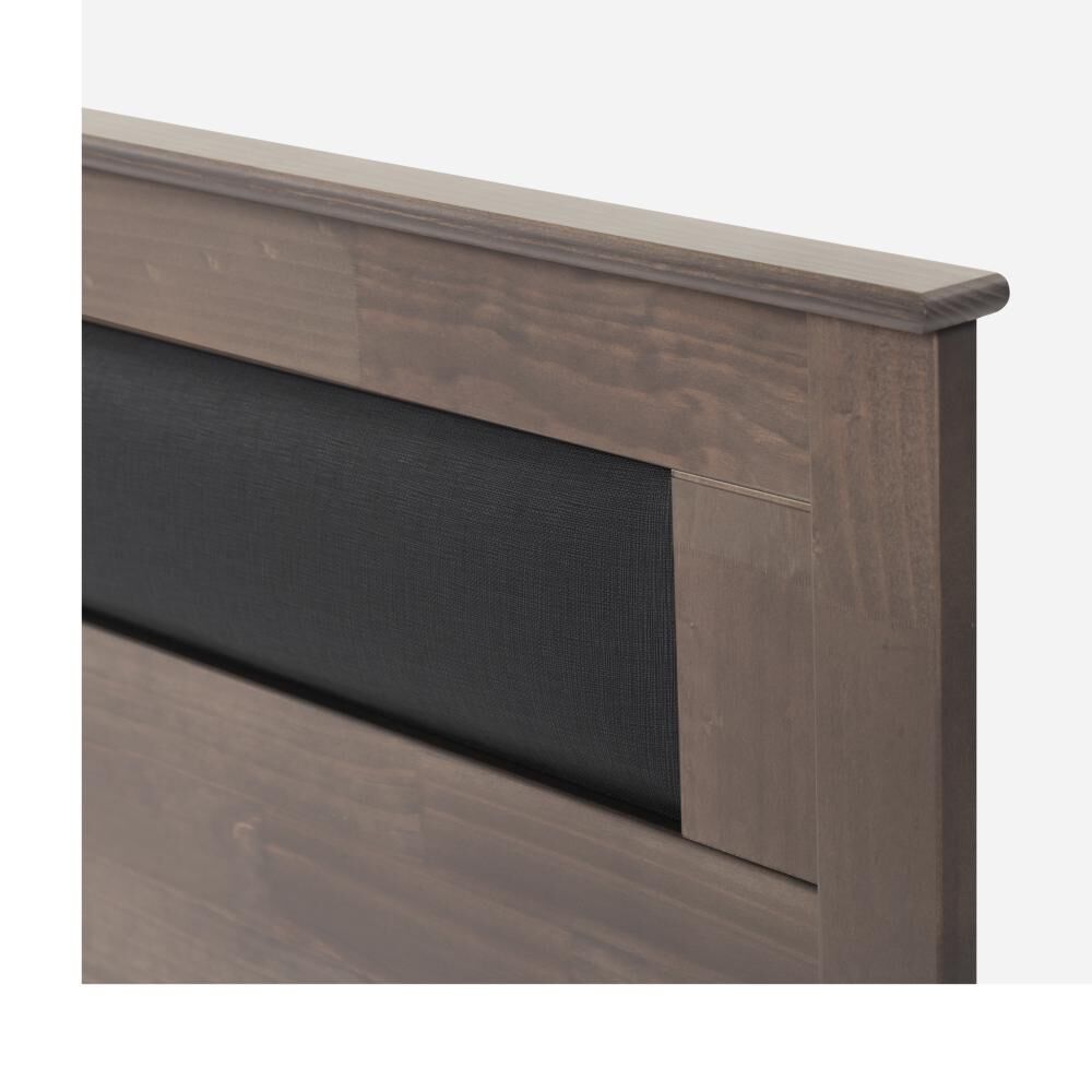 Cama Europea Rosen Indie / 1.5 Plazas / Base Normal  + Respaldo Ferrara Gris image number 3.0