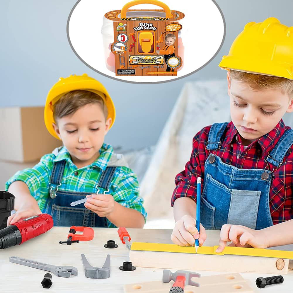 Juguete Caja De Herramientas Construccion Carpintero Ni&ntilde;os image number 3.0
