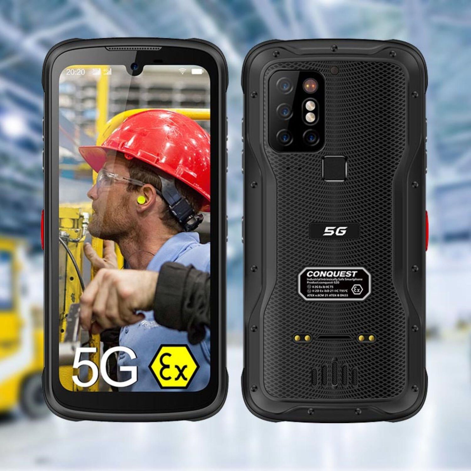 Enap Celular C&aacute;mara Intr&iacute;nsecamente Segura Conquest S20 Atex Resistente A Golpes, Polvo, Humedad Y Agua image number 6.0