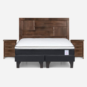Cama Europea Rosen New Style 6 / 2 Plazas / Base Dividida + Set de Maderas Dolce