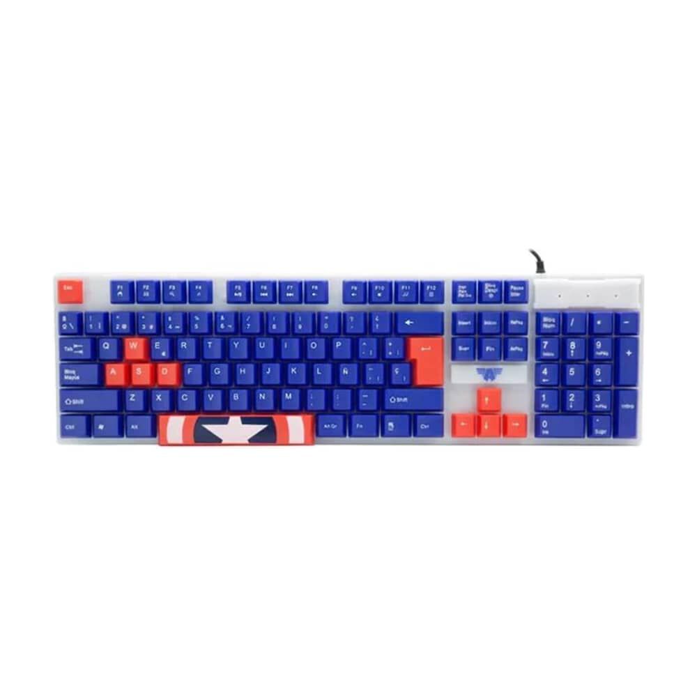 Kit Combo Teclado Mouse Aud&iacute;fono Gamer Marvel Capit&aacute;n America image number 1.0