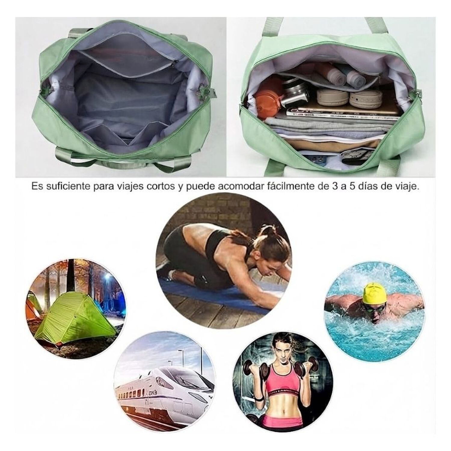 Bolso De Viaje Plegable Expandible Impermeable Bolso De Mano image number 4.0