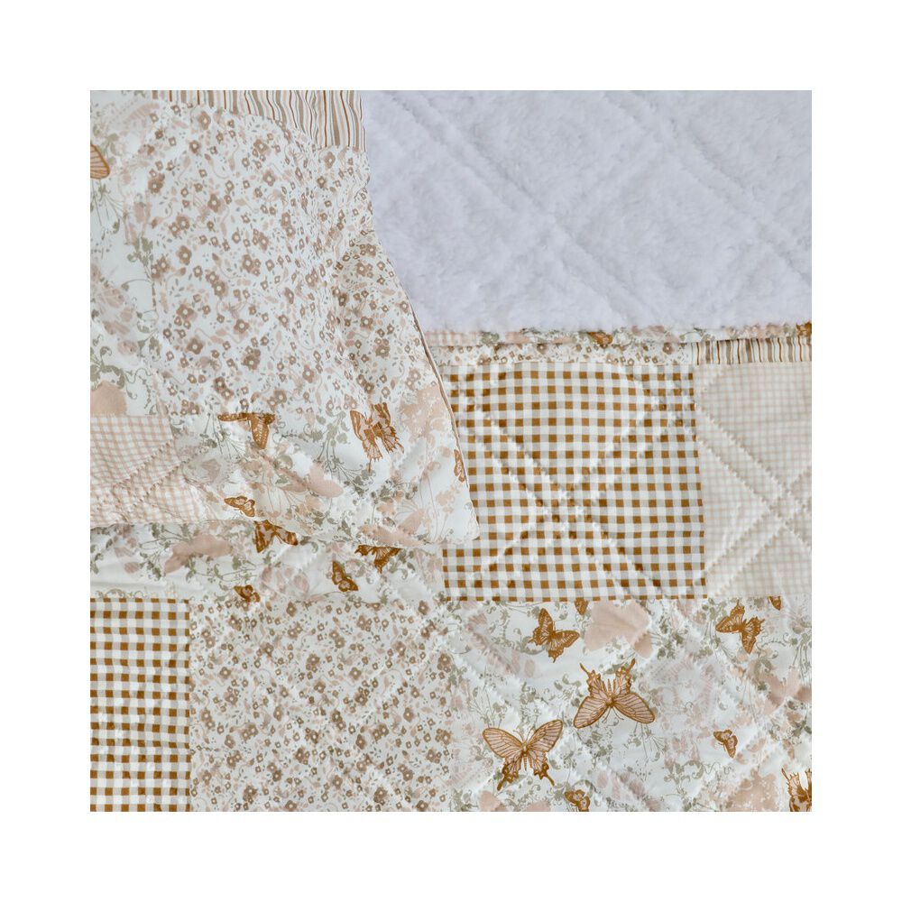 Quilt Andes Sherpa Estampado Patchwork Beige 2 Pl image number 2.0