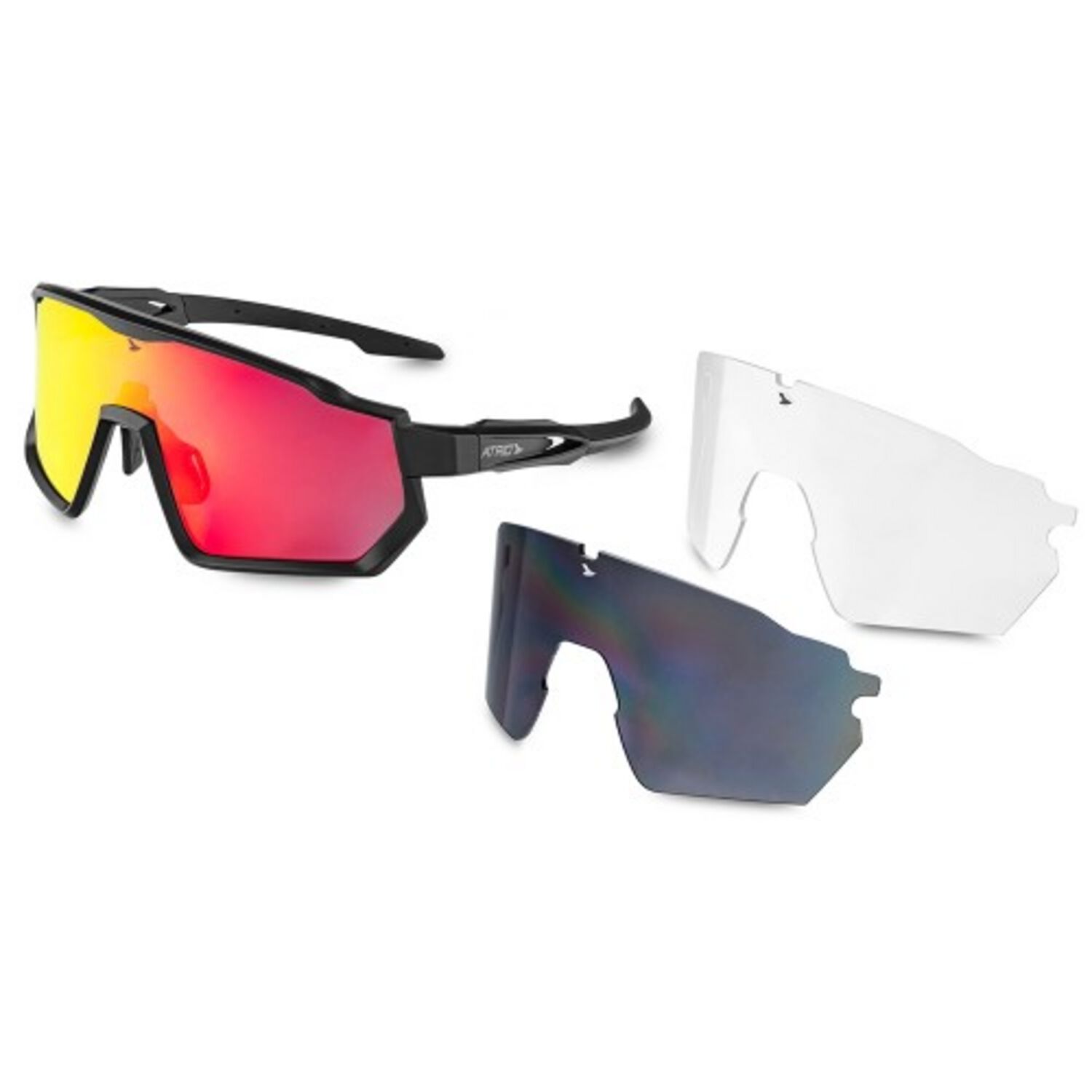 Kit 3 Lentes Ciclismo Atrio Uv400 Rojo/negro Bi233 image number 1.0