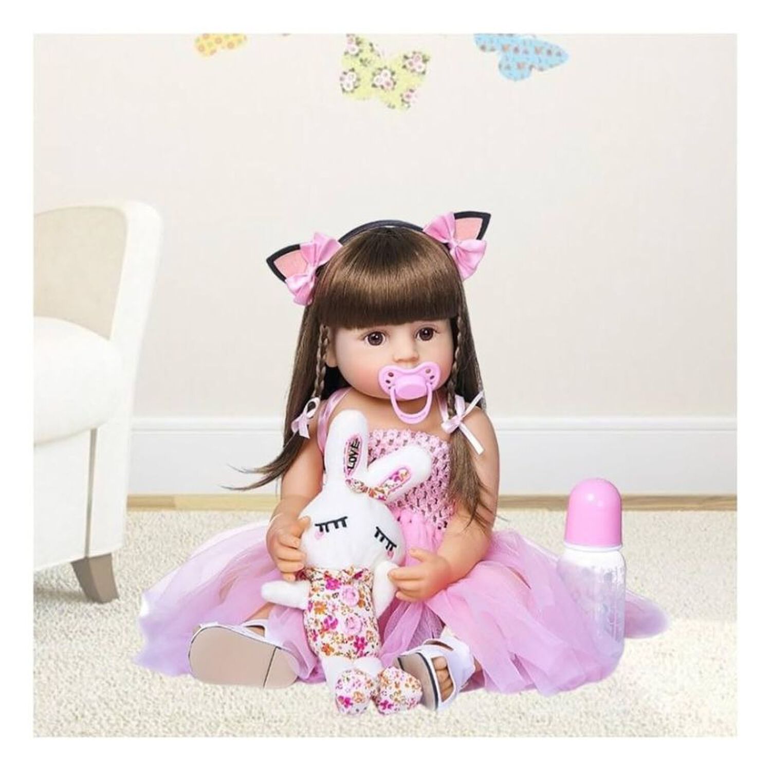 Mu&ntilde;eca Reborn Silicona Realista Juguete Ni&ntilde;as Beb&eacute; image number 3.0