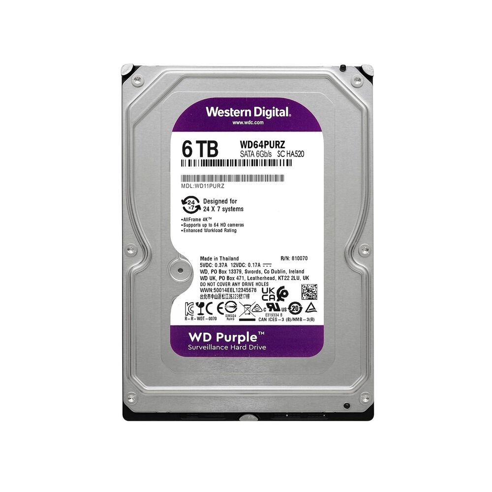 Disco Duro Interno Western Digital Purple 6tb Pc / Dvr / Nvr image number 0.0