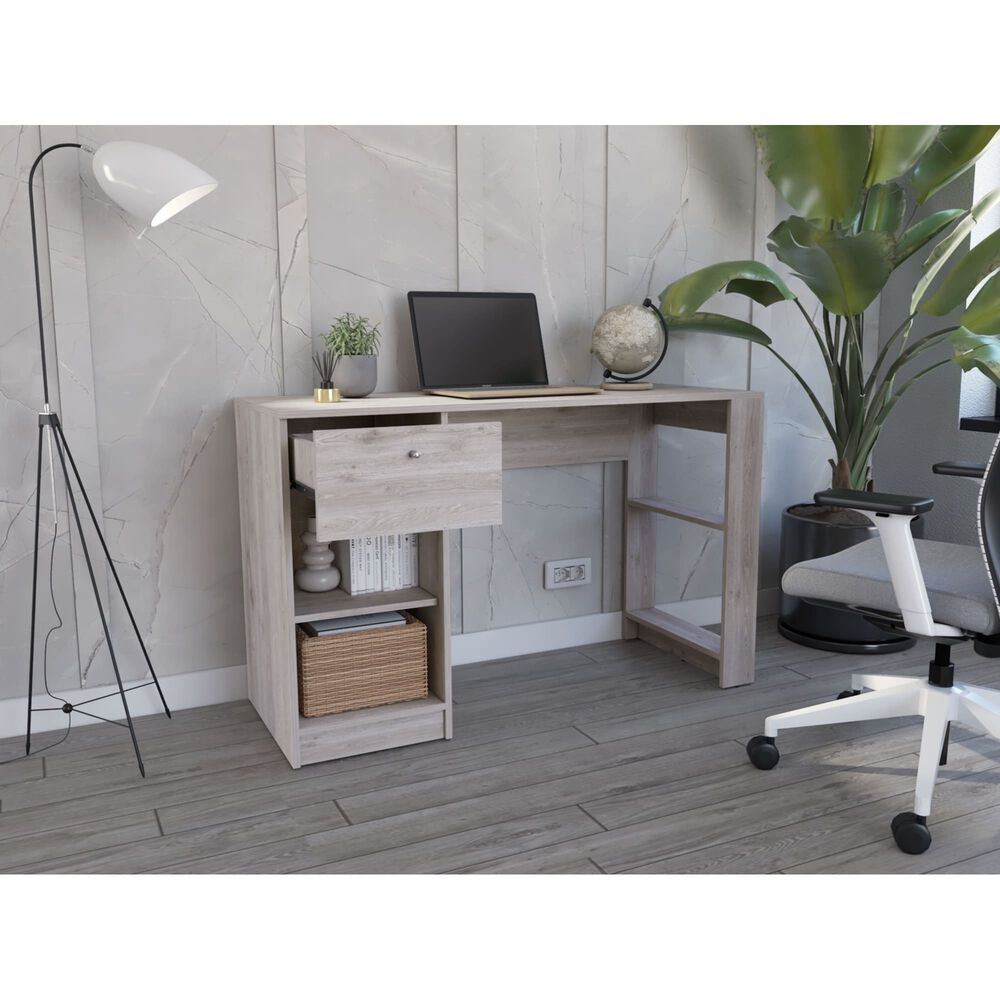 Escritorio Melamina 1 Cajon 75,6x120,2x47,3 Cm Gris image number 5.0