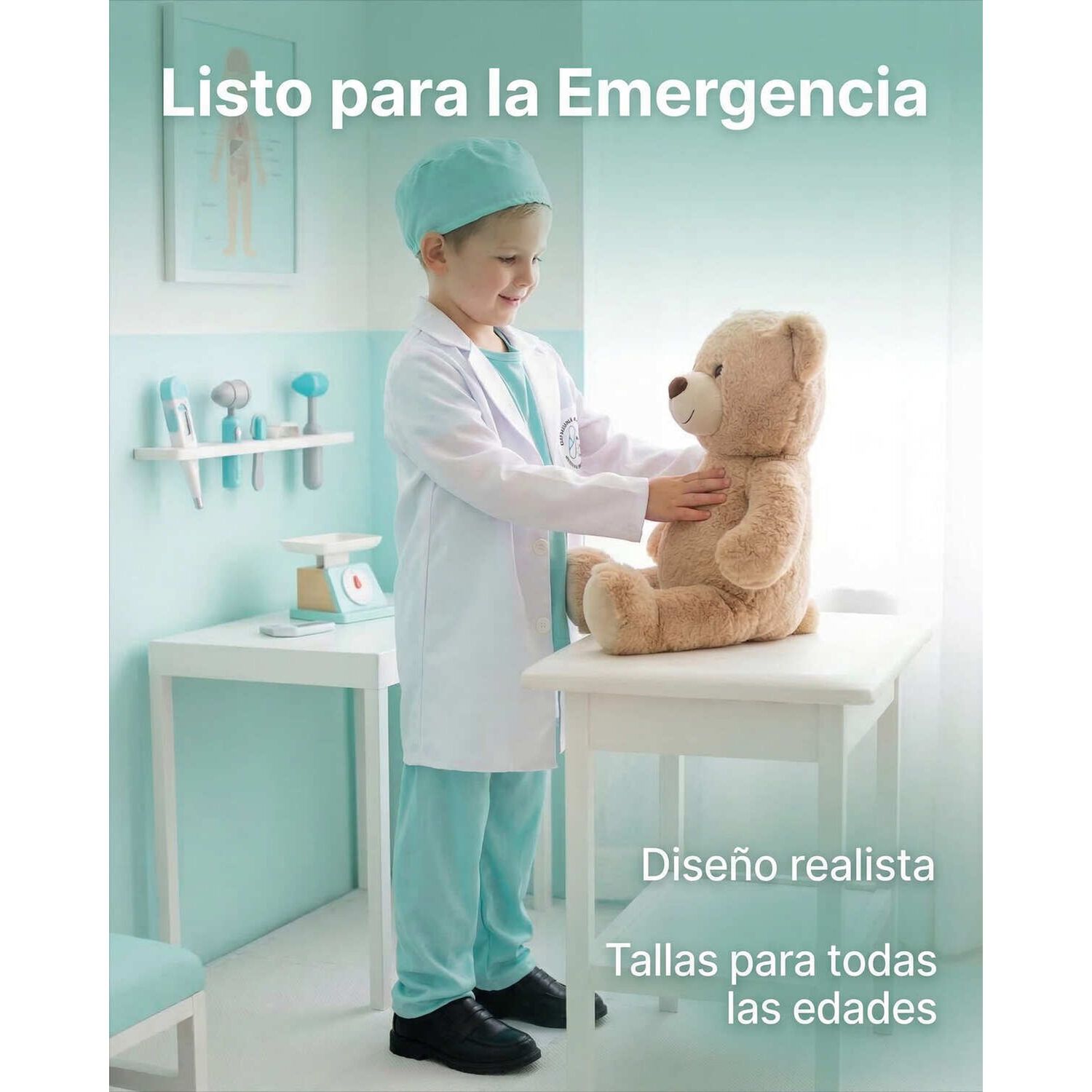 Disfraz Trajes De Doctor Cirujano Doctora Ni&ntilde;o Y Ni&ntilde;a Cosplay image number 14.0