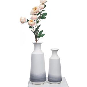 Set 2 Jarrones De Cerámica Degradada Gris