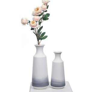 Set 2 Jarrones De Cer&aacute;mica Degradada Gris