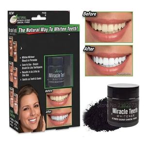 Blanqueador Dental Natural Polvo Carb&oacute;n Dientes Blancos