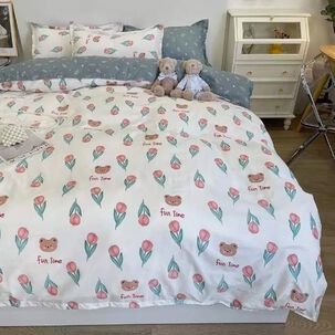 Juego Funda De Plum&oacute;n + Sabana 200 Hilos King