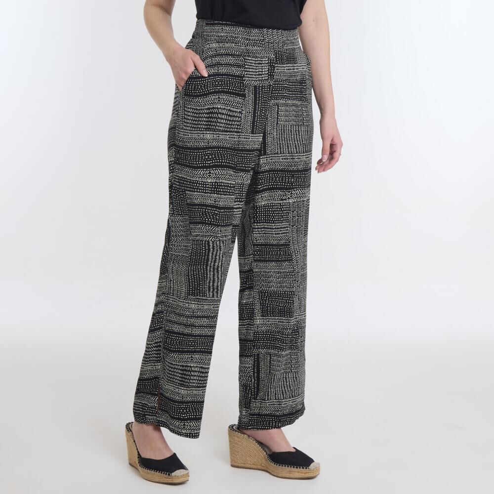 Pantal&oacute;n Full Print Tiro Medio Palazzo Mujer Geeps image number 2.0