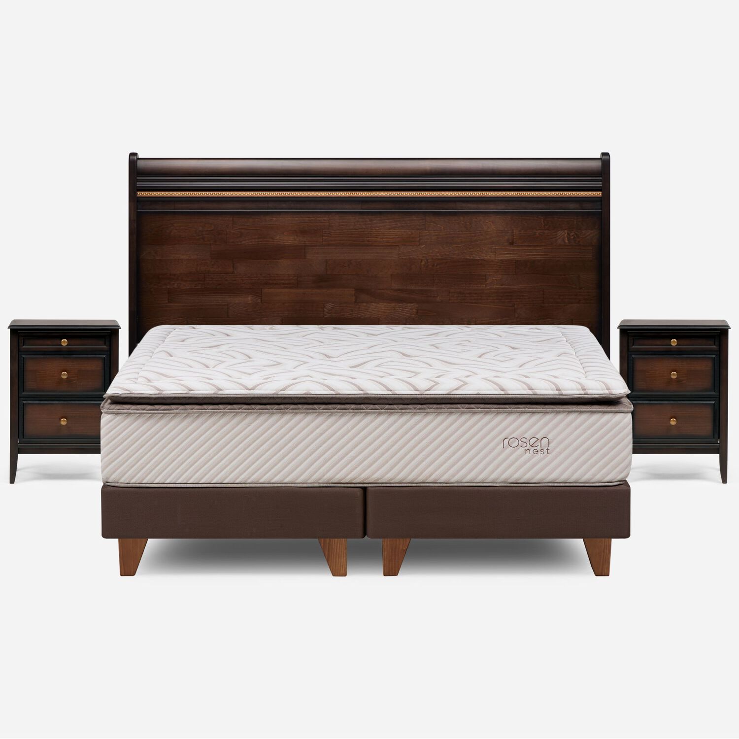 Cama Europea Rosen Nest / King / Base Dividida + Set De Maderas image number 0.0