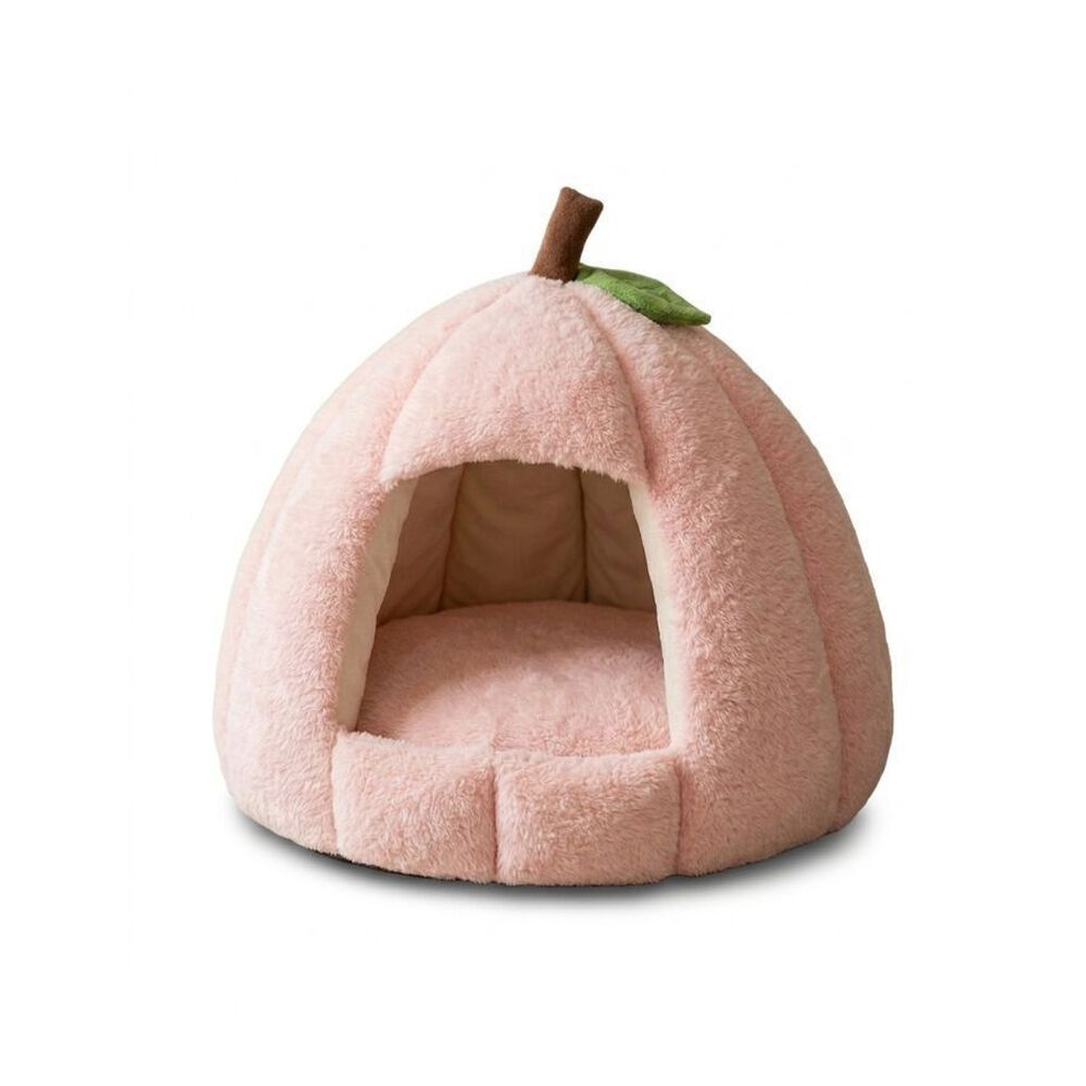 Cama Tipo Cueva Igl&uacute; Para Mascotas Perro Gato Felpa Suave Rosa image number 0.0