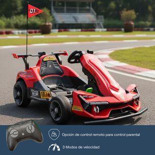 Auto El&eacute;ctrico F1 Drift Full Performance Ni&ntilde;o Ni&ntilde;a Rojo