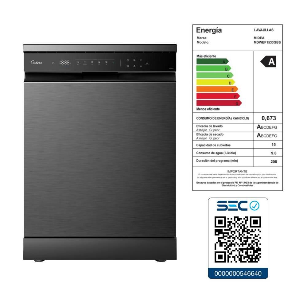 Lavavajilla Midea MDWEF1533GBS / 15 Cubiertos image number 19.0