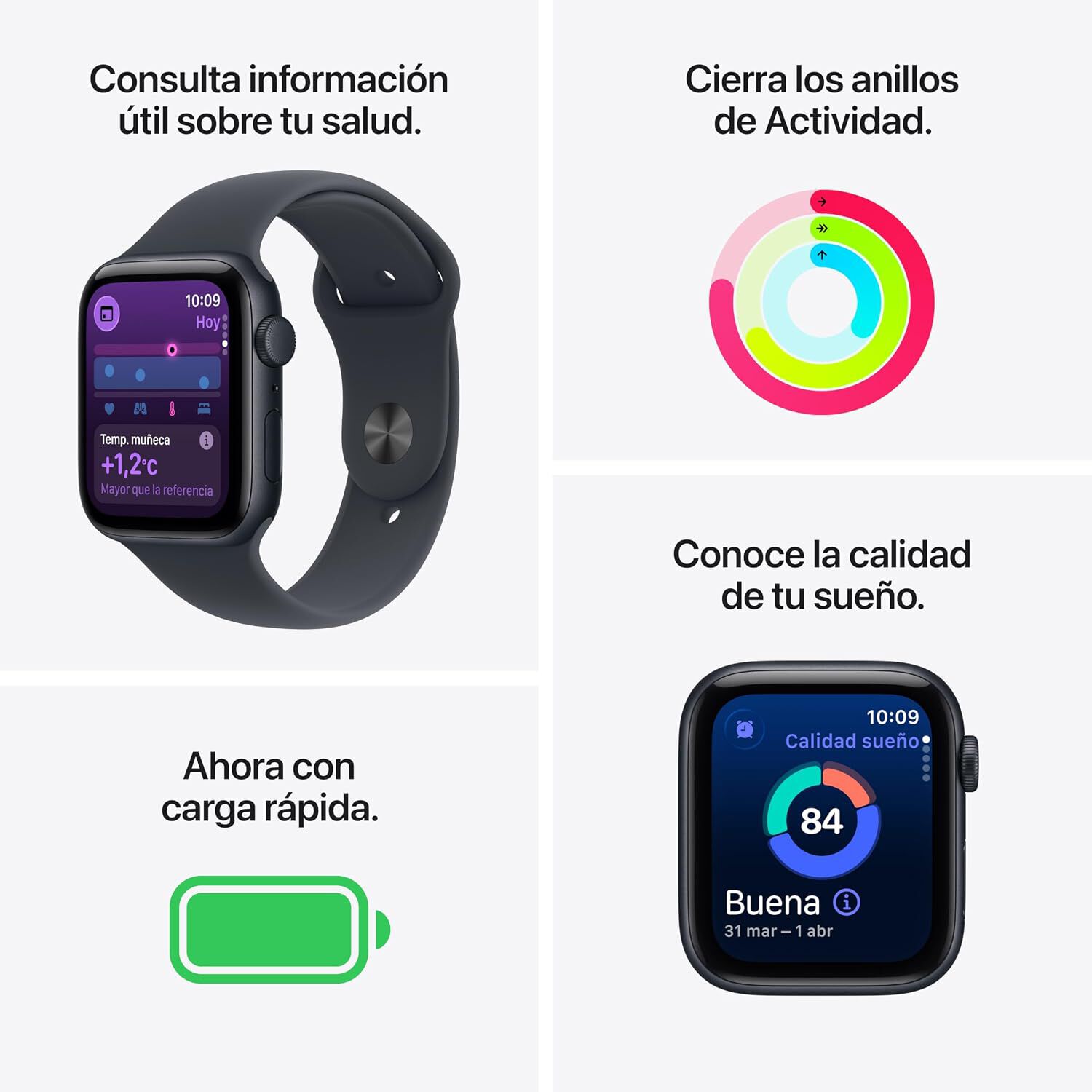 Apple Watch Se 3 Gps 44mm Sport Band Talla M/l - Color Negro Medianoche image number 1.0