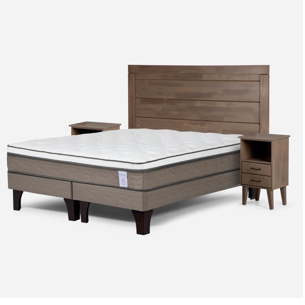 Cama Europea Rosen New Style 6 / 2 Plazas / Base Dividida + Set De Maderas Sicilia image number 1.0
