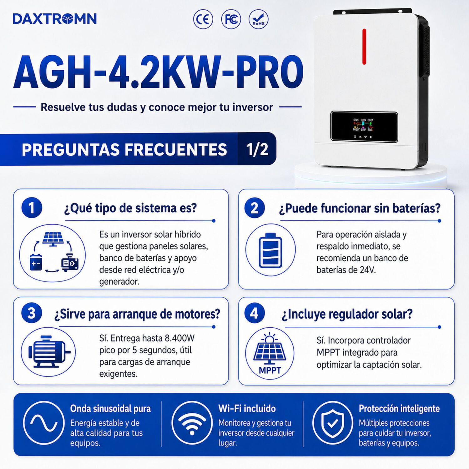 Inversor Solar Con Wifi H&iacute;brido De 4200w Y Potencia M&aacute;xima 8400w image number 8.0