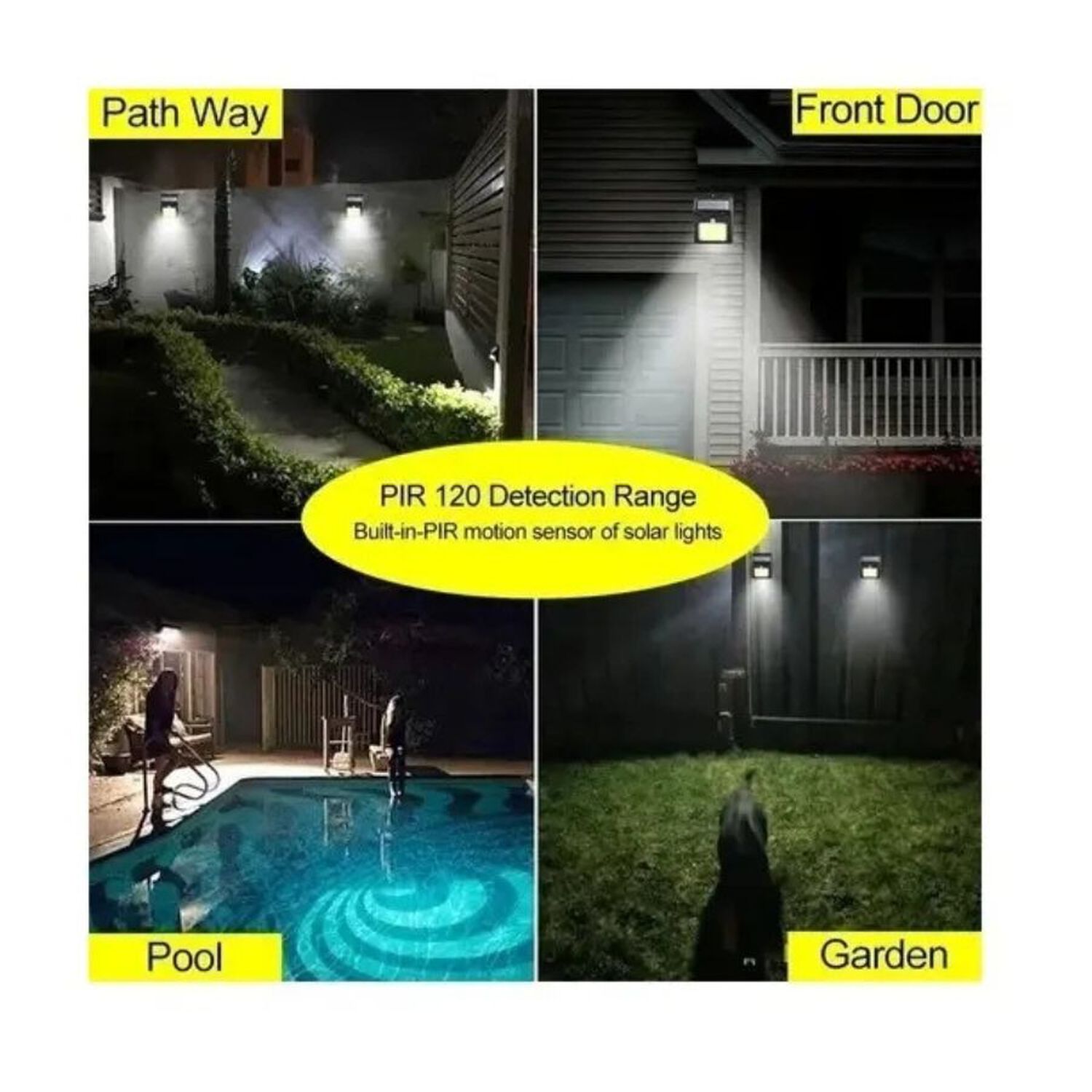 Foco Solar Led De Pared 60w Con Sensor De Movimiento image number 4.0