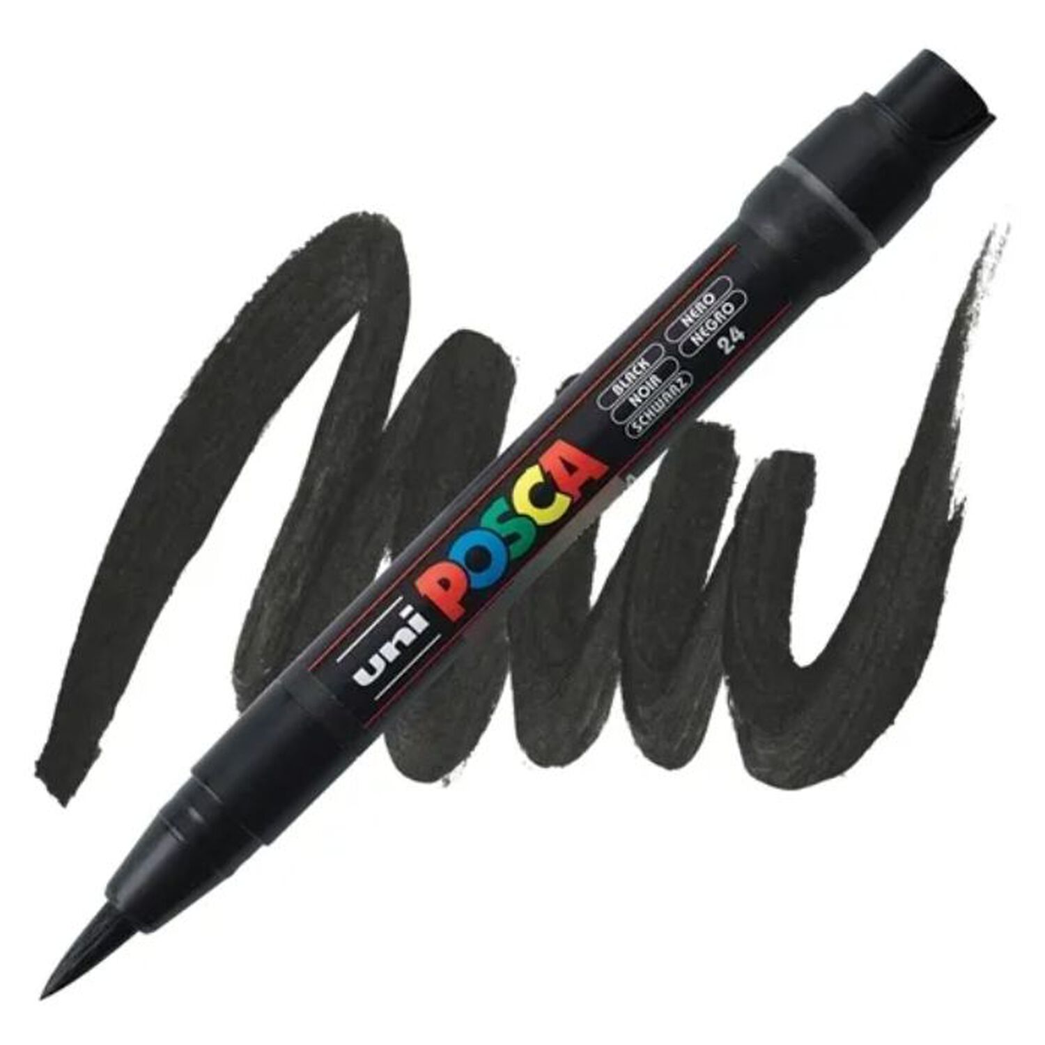 Marcador Acr&iacute;lico Negro Punta Pincel Pcf-350 Posca image number 1.0