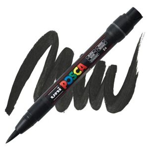 Marcador Acr&iacute;lico Negro Punta Pincel Pcf-350 Posca