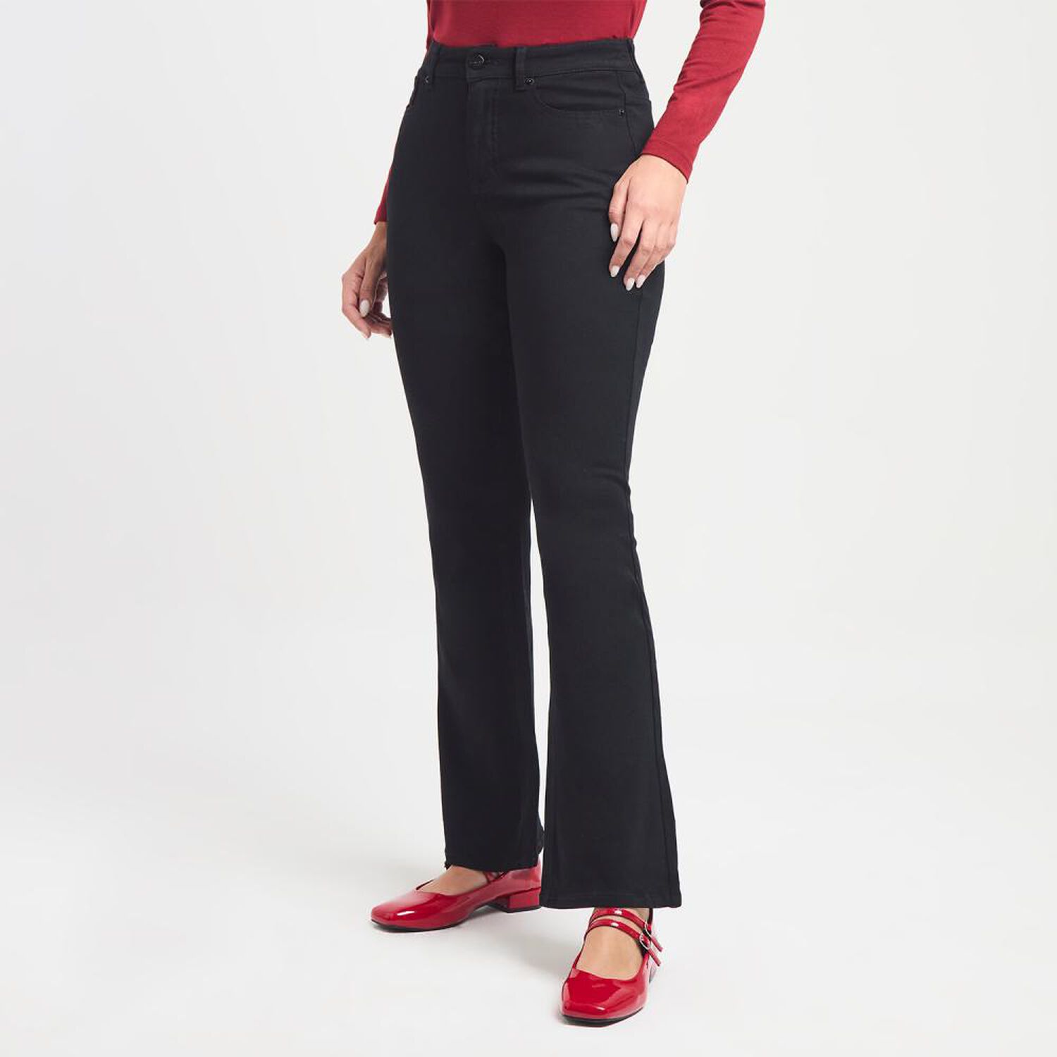 Jeans Pretina Normal Tiro Medio Flare Mujer Kimera image number 2.0