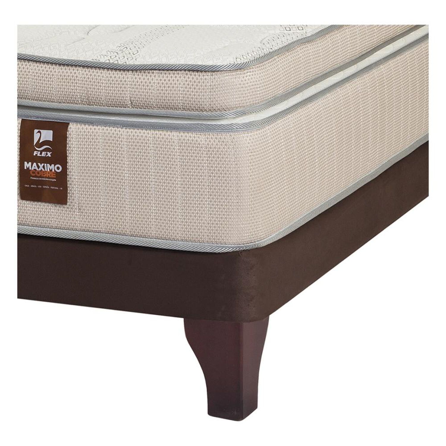 Cama Europea Flex M&aacute;ximo Cobre / 2 Plazas / Base Dividida image number 2.0
