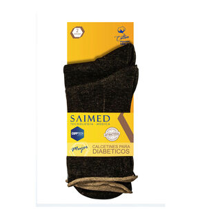 Pack X 2 Calcet&iacute;n Algod&oacute;n Cobre Largo Mujer Apto Para Diabeticos