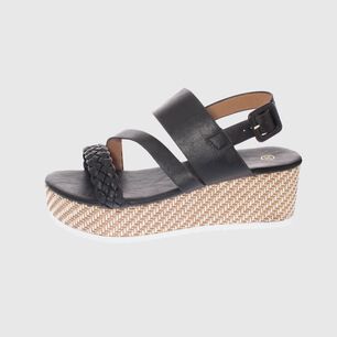 Sandalia Plataforma Negro V&iacute;a Franca Art. 52111b1156black
