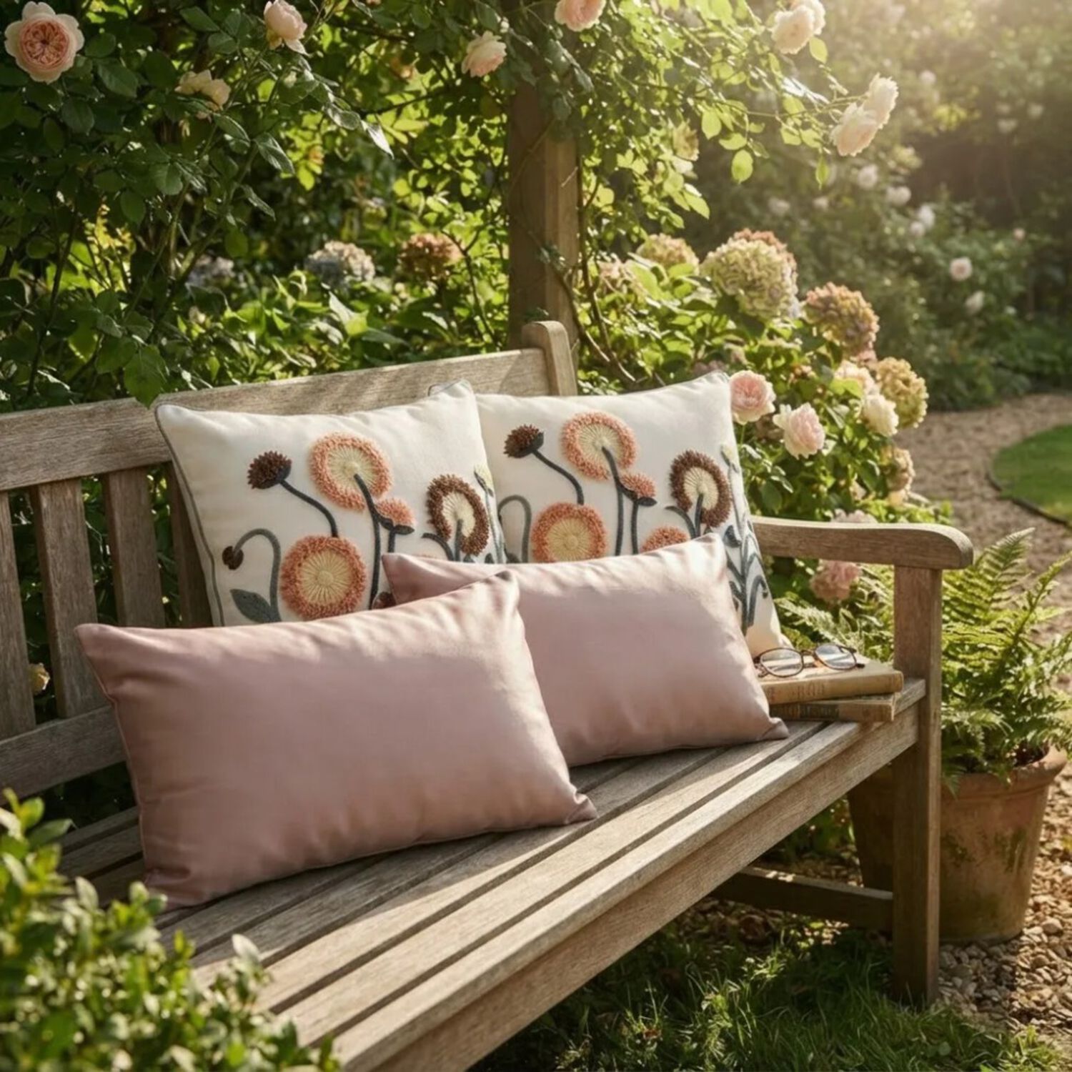 Set De 4 Cojines Decorativos Jard&iacute;n Ros&eacute; image number 1.0