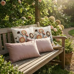 Set De 4 Cojines Decorativos Jard&iacute;n Ros&eacute;