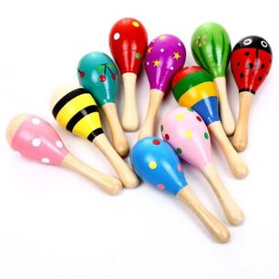 Set De 2 Maraca De Madera Sonajero