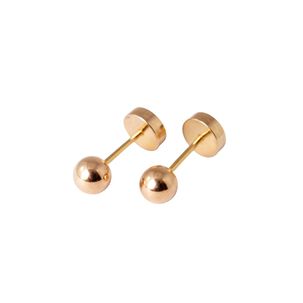 Aros Bolita Abridores 5mm N5 Oro 14k A Presi&oacute;n Beb&eacute; Ni&ntilde;a Hipoalerg&eacute;nicos
