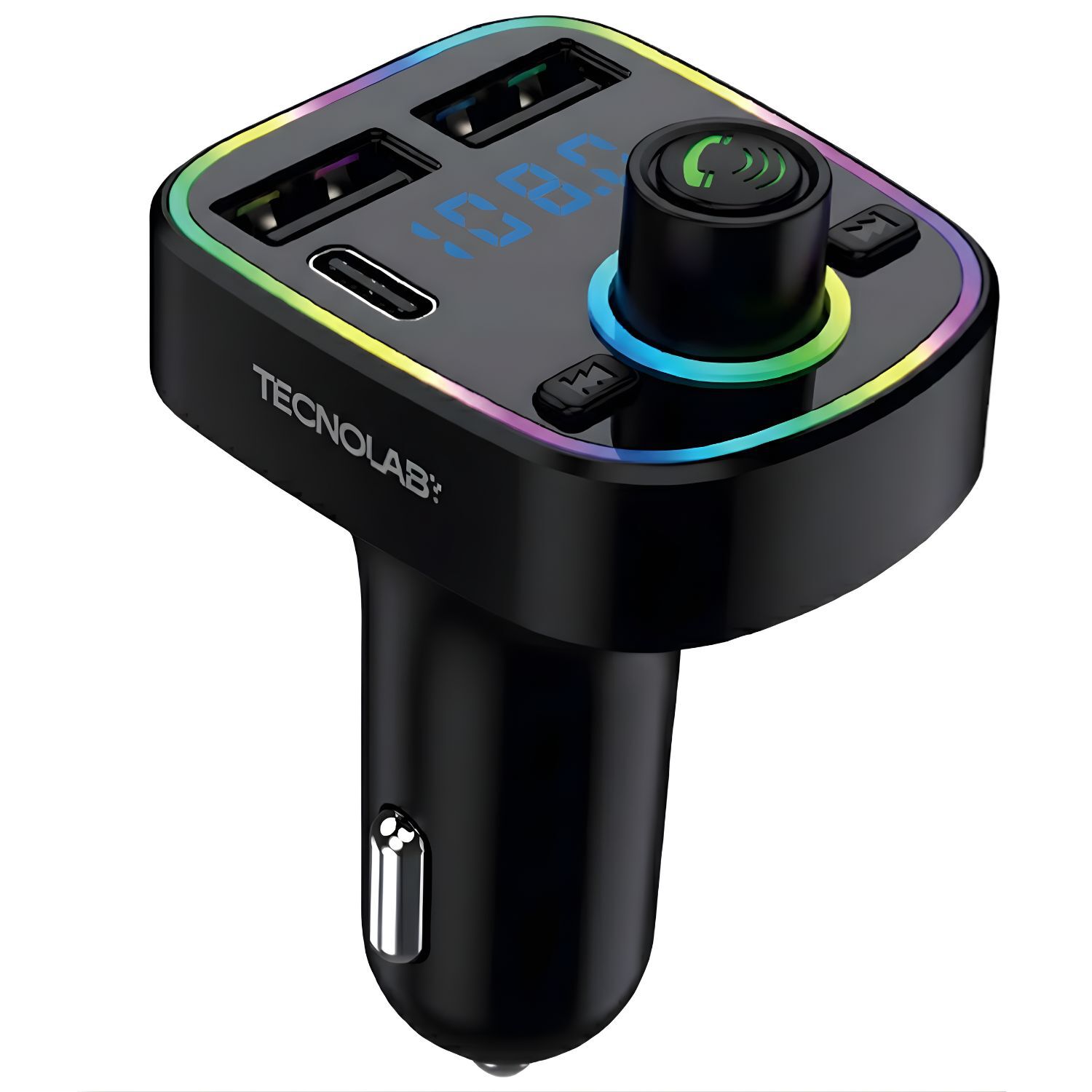 Transmisor Fm Bluetooth 5.2 Auto 15.5w Usb-c + 2 Usb - Ps image number 0.0