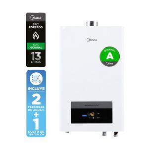 Calefont Midea  MGWH13-26EQPCLW-GN / Tiro Forzado / Gas Natural  / 13 Litros