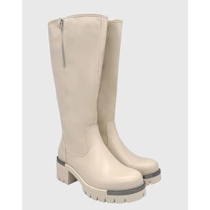 Bota Para Mujer Beige Bajo La Rodilla Lisa Danicolle