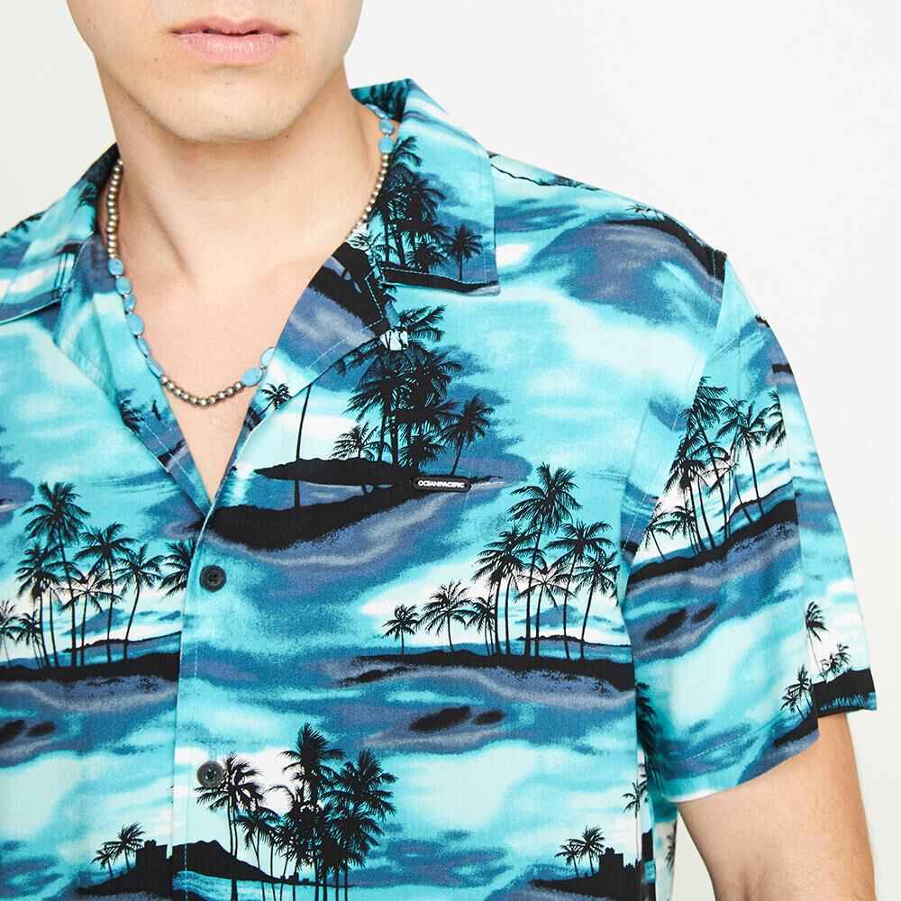 Camisa Manga Corta Regular Fit Hombre Ocean Pacific image number 3.0