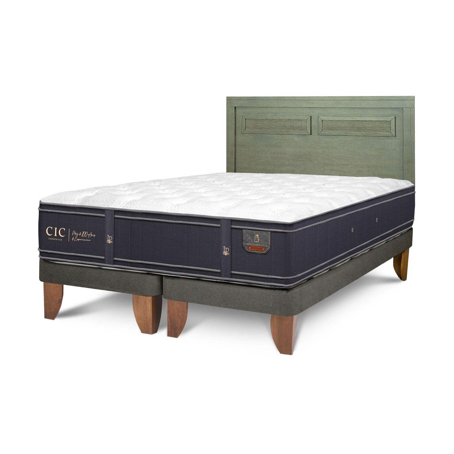 Cama Europea Cic Linea Premium / King / Base Dividida + Respaldo image number 1.0