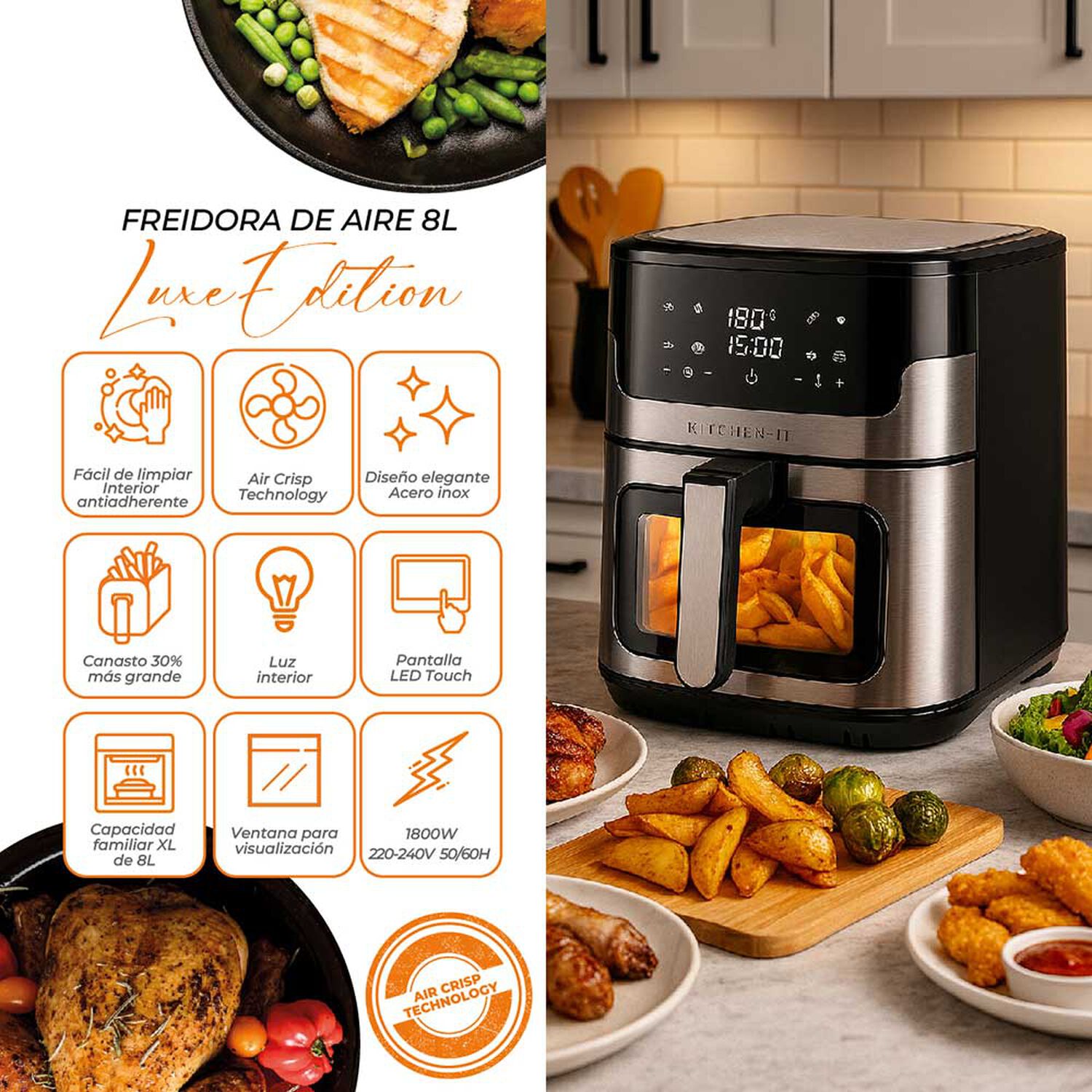 Freidora De Aire Luxe Edition 8l image number 3.0
