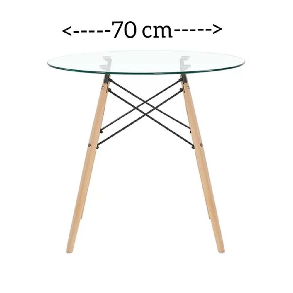 Mesa Eames De Vidrio Templado 70 Cm Di&aacute;metro Artihogar image number 2.0