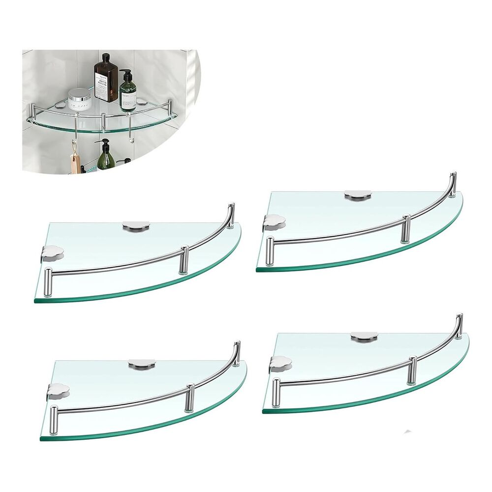 Pack 4 Estantes Esquinero Vidrio Organizador Ducha Moderno image number 0.0