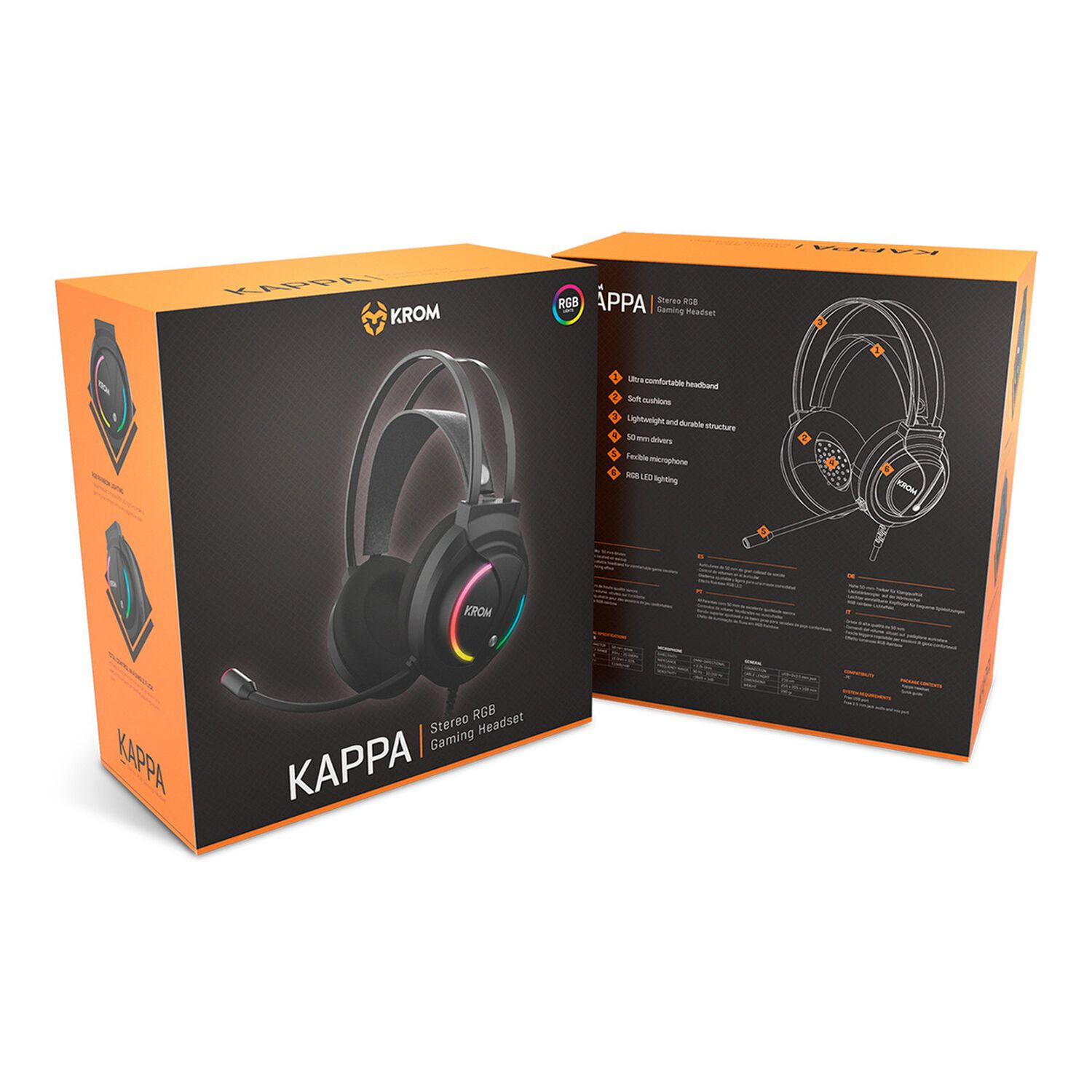 Audifonos Gamer Krom Kappa Rgb Dual Jack 3.5mm image number 3.0